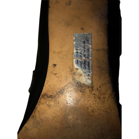 BTG WOMENS PENALJO BONE LEATHER BLACK HEELS MADE‎ IN USA Size 7-7.5 - Picture 5 of 12